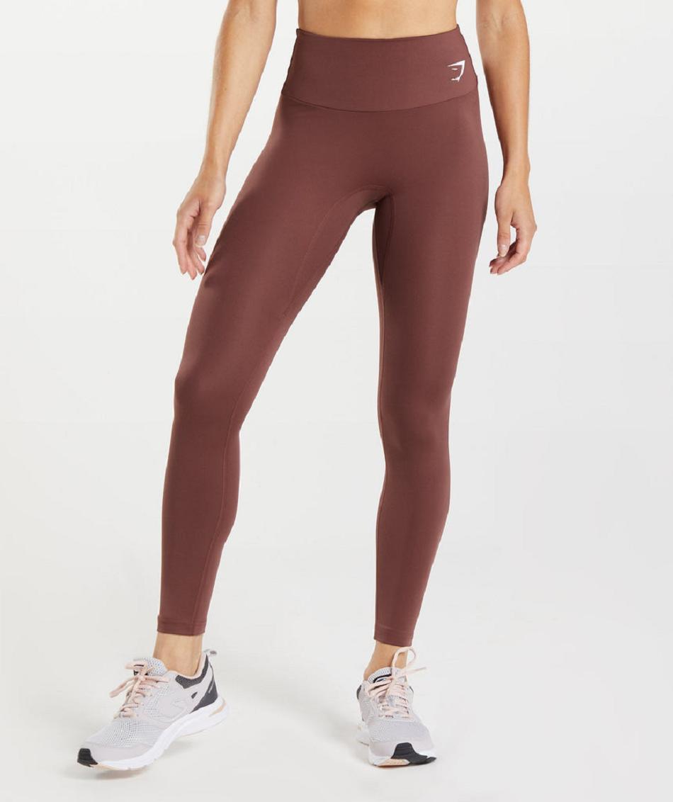 Leggins Gymshark Entrenamiento Mujer Rosas Marrones | CO 2840GSO